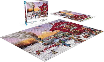 Buffalo Games - Charles Wysocki - Whistle Stop Christmas - 1000 Piece Jigsaw Puzzle for Adults -Challenging Puzzle Perfect for Game Nights - Finished Size is 26.75 x 19.75