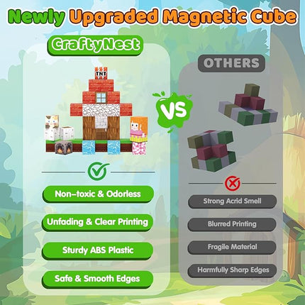 100PCS Magnetic Blocks for Kids 4-8, Magnetic Building Blocks Cubes, Stacking Magnetic Building Tiles Toys for Kids Toddlers Boys Girls Ages 3 4 5 6 7 8-12 Birthday Gifts