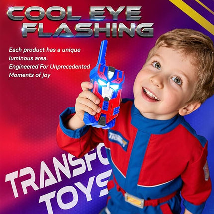 Transform Walkie Talkies for Kids Robot Toys, 3 Pack with Cool Light-Up Eyes & 2500 FT Range, Outdoor Camping Toys, Birthday Gifts for Boys Girls Ages 3-12