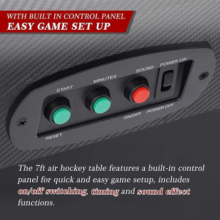 Air Hockey Table, Indoor Powered Air Hockey Game Table w/2 Pucks, 2 Pushers, Stronger Motor & Digital LED Scoreboard for Adults and Kids, Home Game Room, Easy Setup