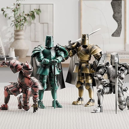 T13 Action Figure,Medieval Knight Action Figures,Dummy Lucky 13,3D Printed Robot Action Figure (Assembly Required) (Yellow)