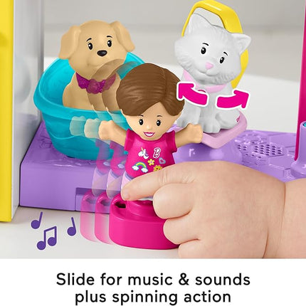 Fisher-Price Little People Barbie Toddler Toy Play and Care Pet Spa Playset with Music & Sounds for Pretend Play Kids Ages 18+ Months