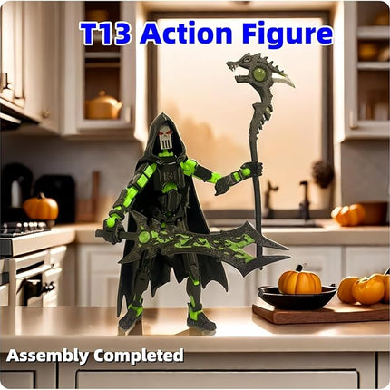 T13 Action Figure Assembly Completed, New 2Pcs Dummy 13, Lucky T13 Action Figure, 3D Printed Multi-Jointed Movable, Black Green, Black Red Devil's Scythe Action Figures