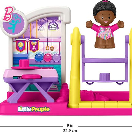 Fisher-Price Little People Toddler Toy Barbie You Can Be Anything Gymnast Playset with Figure for Preschool Pretend Play Kids Ages 18+ Months