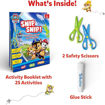 Skillmatics Scissor Skills Activity Book - Snip Snip PAW Patrol, 25 Fun Cutting & Creative Activities for Preschoolers, Fine Motor Skills, Felt Craft Kit, Gifts for Ages 3, 4, 5, 6, 7