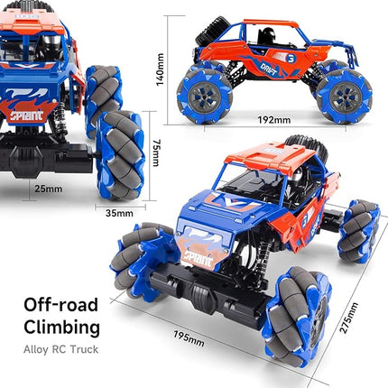 1:14 Scale 4WD Metal Remote Control Car, 360° Rotating Hand Gesture Sensor Control Monster Truck All Terrains RC Car Vehicle Stunt Car with Rechargeable Batteries gift for Boys Kids and Adults