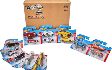 Hot Wheels Toy Cars or Trucks 10-Pack, Amazon Set of 10 1:64 Scale Vehicles for Kids & Collectors (Styles May Vary)