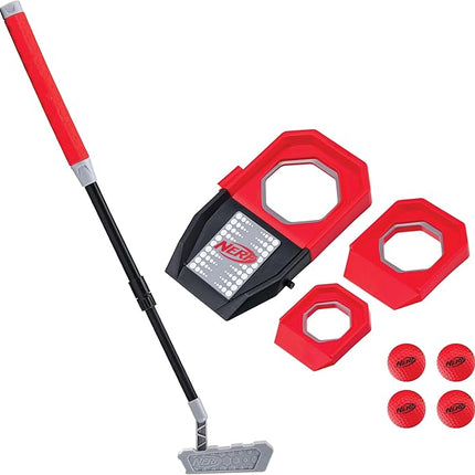 NERF Trick Shot Golf Set - Indoor + Outdoor Putting Trick Shot Kids Golf Set - Includes Putter, Balls, Ramp + Cups - All-in-One Toy for Kids