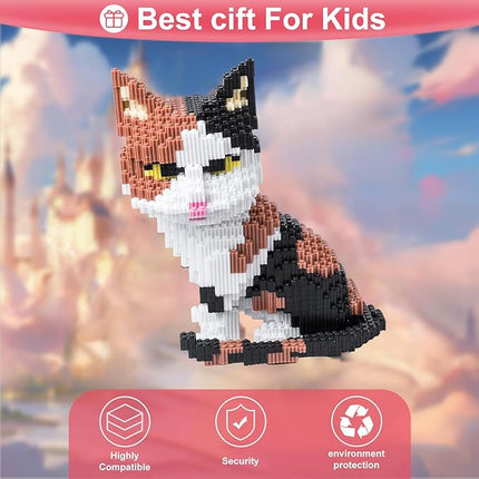 Cat Building Blocks Sets 3D Puzzles Toys Ornaments, 4800pcs Particle Building Blocks, Improve Thinking Concentration, Kids Toys Gifts