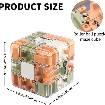 Large Labyrinth 3D Puzzles Maze Cube - Engaging Brain Teaser Toy, 3D Magic Cube Maze Ball Puzzle, Spatial Awareness Brain Training Puzzle Toy for Stress Relief and Cultivate Logical Thinking (1 Pcs)