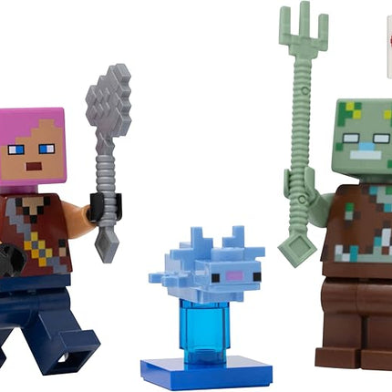 LEGO Minecraft: Adventurer with Drowned and Axolotl Combo Pack - 6+
