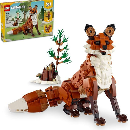 LEGO Creator 3 in 1 Forest Animals Red Fox Toys - Building Toys for Kids, Boys & Girls, Ages 9+ - W/ 3 Building Options into Fox, Owl, or Squirrel - Gift for Christmas - 31154