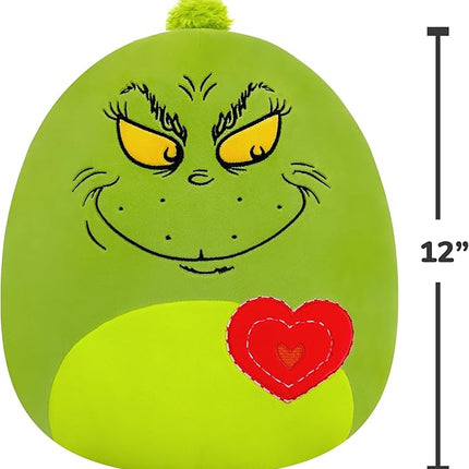 Squishmallows Original 12in Grinch with Heart – Official Jazwares Plush (Medium-Sized)