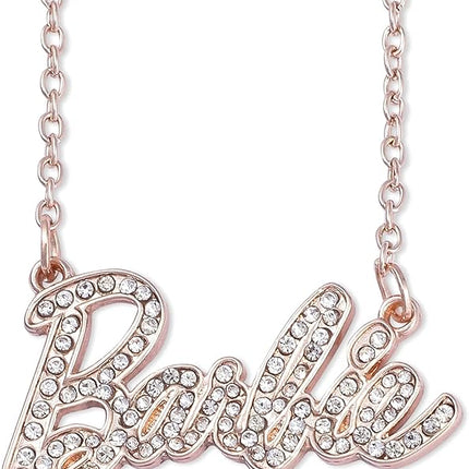 Barbie Crystal Script Logo Necklace