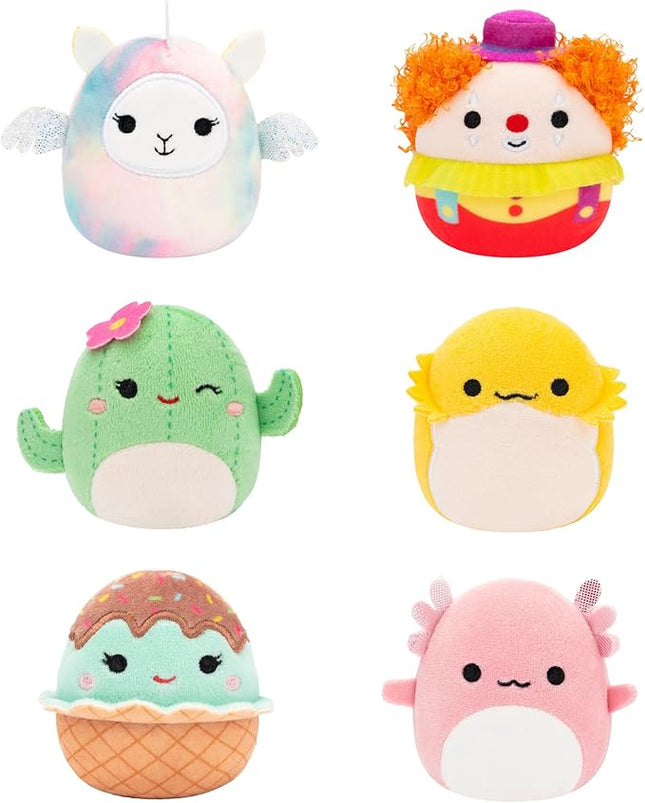 Squishmallows Original Micromallows 6-Pack – Archie Axolotl, Bimbi Clown, Lucy-May Llamapegacorn, Maritza Cactus, Maya Sundae, Rodry Bearded Dragon