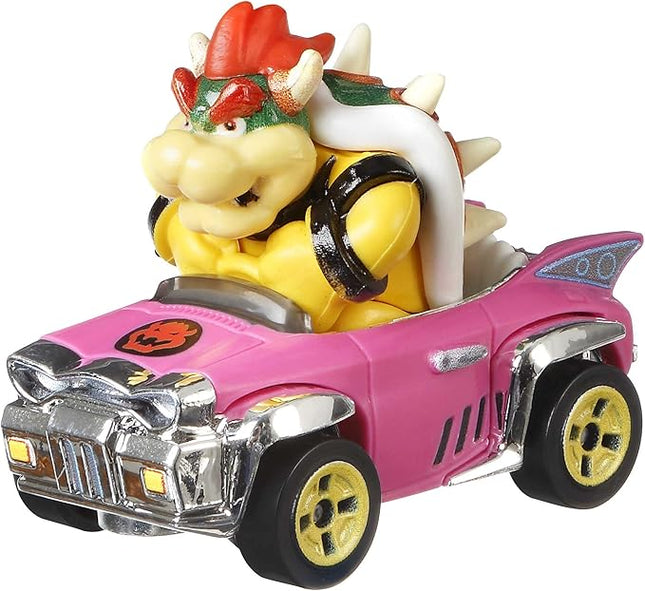 Hot Wheels GBG31 Mario Kart 1:64 Die-Cast Bowser with Badwagon Vehicle,Multicolour