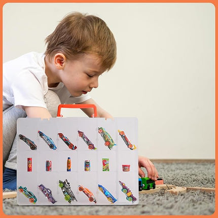 Plastic Toy Storage Box, 48 Adjustable Compartments for Mini Brands, Hot Wheels, Shopkins, L.O.L. Surprise! Dolls, and Small Plastic Toys, Storage Organizer and Display Case