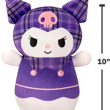 Squishmallows Original Sanrio 10in Plaid Kuromi HugMees – Ultrasoft Official Jazwares Plush (Medium-Sized)