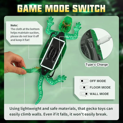 Axirata Wall Climbing Gecko Remote Control Robot Toys for Kids 3-5 4-7 6-8 8-12+ Year Old with Cool Lights, Rechargeable RC Robots Gecko Toy Climbs Walls & 360°Rotation, Birthday Gifts for Boys Girls