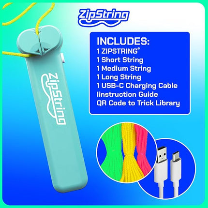 ZipString Original - As Seen on Shark Tank - Classic Rope Launcher Toy, Perfect for Kids & Adults - Fly a String Loop in The Air for Endless Tricks & Fun, Wonderment Awaits, Aesthetic Aqua