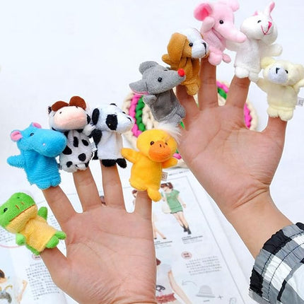 10Pcs Story Time Finger Puppets - Different Cartoon Farm Animal Finger Puppets for Toddlers Easter Basket Stuffers