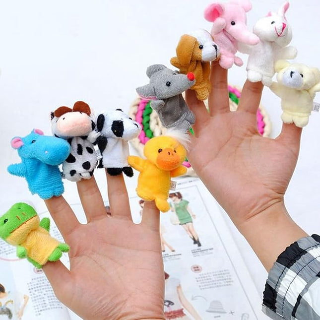 10Pcs Story Time Finger Puppets - Different Cartoon Farm Animal Finger Puppets for Toddlers Easter Basket Stuffers