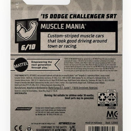 Hot Wheels 2022 - '15 Dodge Challenger SRT - Blue - Muscle Mania 6/10-235/250