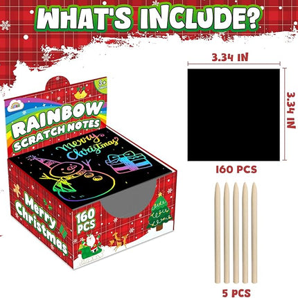 ZMLM Kids Rainbow Scratch Paper Art Crafts Mini Notes Kids Gifts 4 5 6 7 8 9 10 Years Old Girls Boys Students Teens Classroom Prizes School Supplies Birthday Party Toy Activity Stocking Stuffers