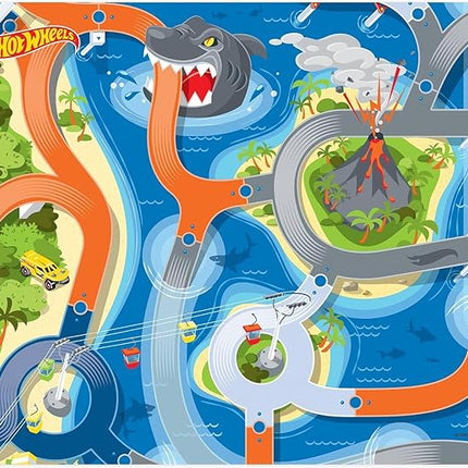 Imaginmat: Deluxe - Hot Wheels - Floor Playmat & Toy Car, 30.5 x 20.5, Character Vehicle & Road Accessories, Durable EVA Foam Mat, Licensed, Kids 3+