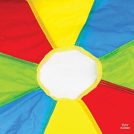 Play Platoon Rainbow Parachute Toy for Kids, 6 ft Play Parachute Game with 8 Handles, PE Equipment for Elementary School Gym Class, Backyard/Indoor Equipment