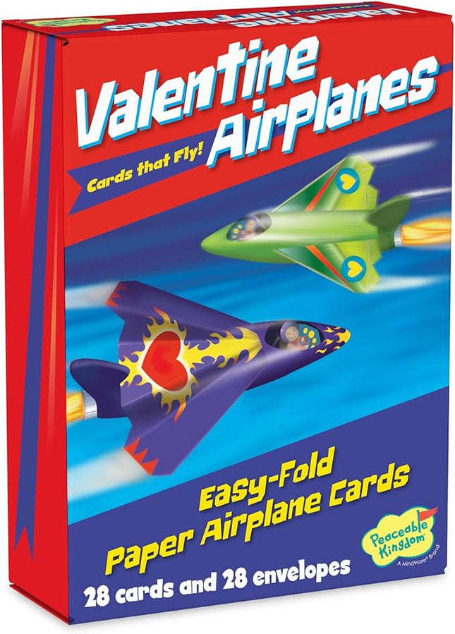 Peaceable Kingdom Valentine's Day Gift for Kids, Fun Party Favors for Classroom, Goodie Bag Stuffers - Paper Plane Valentine