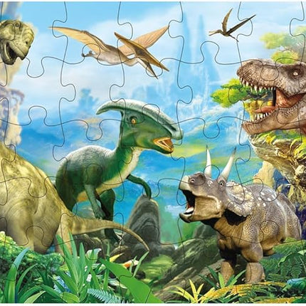 Dinosaur Jigsaw Puzzle for Kids Age 3-5 4-8 Year Old, 35 Piece Jumbo Toddler Floor Puzzle for Kid Boy Girl Learning Educational Toy Gift Box
