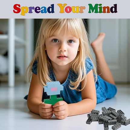 500 Piece Classic Building Bricks and 1 Gray Baseplate, 2x4 Bricks Bulk Creative Building Toys, Blocks Bulk for Kids Ages 6+, Dark Gray(Samll Bricks, 1.25x0.62x0.47 in)