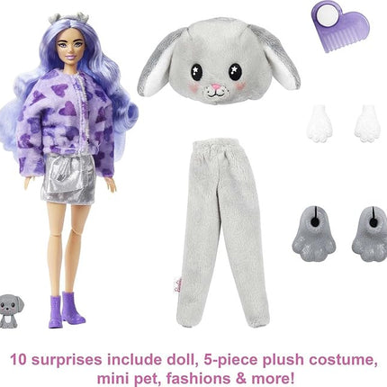 Barbie Cutie Reveal Fashion Doll with Puppy Plush Costume & 10 Surprises Including Mini Pet & Color Change