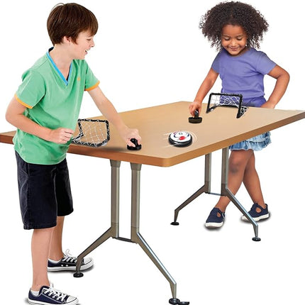 O2 Hockey - Table Top Hockey Game Set for Kids & Family. 2 Players Portable & Fast-Paced Fun Sport Game for Ages 3+ Boys & Girls. Electronic Air Puck, Strikers & Nets Included.