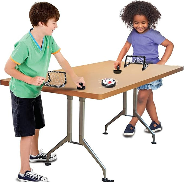 O2 Hockey - Table Top Hockey Game Set for Kids & Family. 2 Players Portable & Fast-Paced Fun Sport Game for Ages 3+ Boys & Girls. Electronic Air Puck, Strikers & Nets Included.