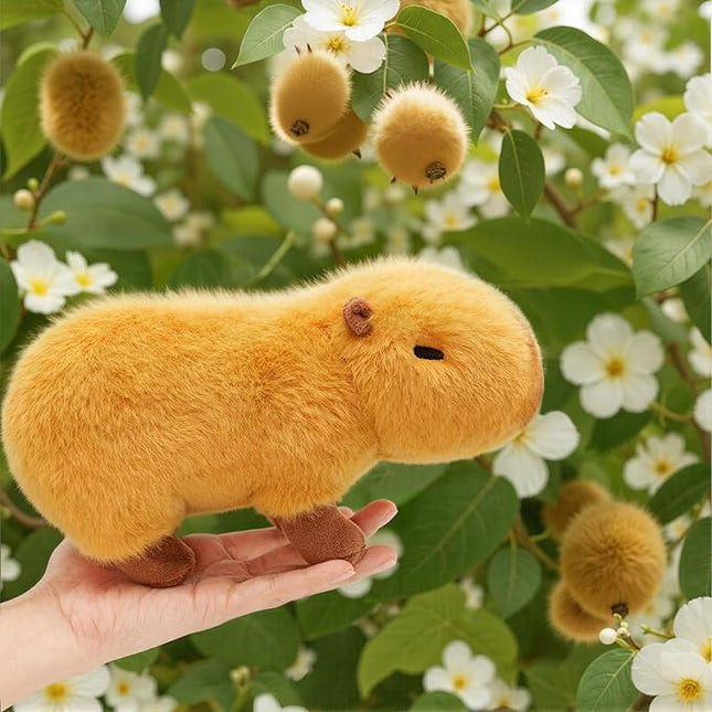 OUOZZZ Capybara Plush Stuffed Animal - Mini Baby Capy Toy - Soft & Realistic Water Pig, Nature’s Chillest Animal Giant Guinea Pig, Travel-Friendly & Portable Gift for Girls, Boys, Toddlers & Kids 9"