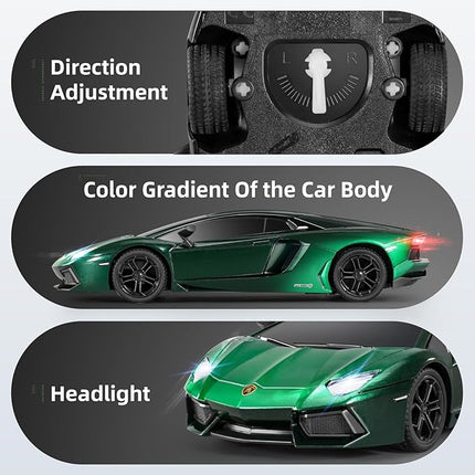 MIEBELY Lamboghini RC Car - 1:24 Scale Lambo Toy 3.7V 500mAh, LP700 Fast Remote Control Car for Boys 8-12, Rc Race Model Birthday Gifts for Kids Adults Boys Girls Age 6-12 Year Old