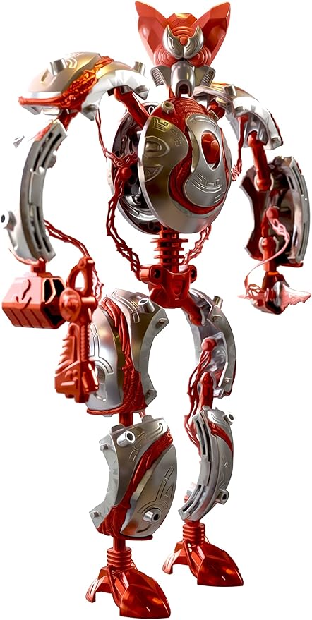 Giga Bots - Blaze | Energy Core Transforms Into 13 Inch Action Figure | Leader of The Scourage | Unique Toy Combat Attachments and Skills | Includes 33 Buildable Pieces