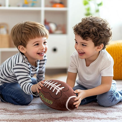 Baosity Custom Football Pillow with Text Plush Toy for Kids Stuffed Football Creative Room Decor Fluffy Sports Toy Personalized Birthday Christmas Party Gifts for Boys Girls Toddler Kids