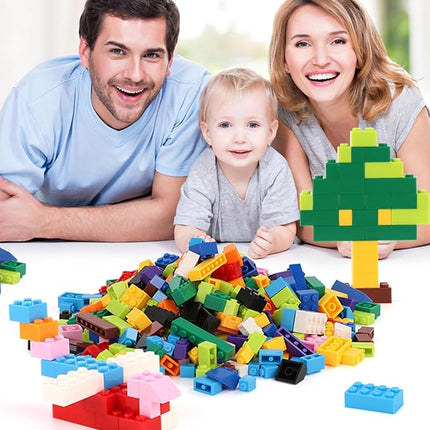 1500 Pieces Classic Building Bricks in 8 Popular Colors and 12 Mixed Shapes, Creative Small Building Blocks Set Learning Educational Toy Gift for Kids, Compatible with All Major Brands