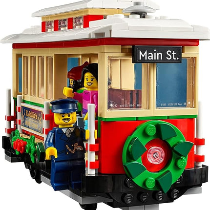 LEGO Holiday Main Street Building Kit, Christmas Village Adult Set for Families, Holiday Display Set with Shops, Streetcar and 6 Minifigures, Christmas Decoration to Build Together, 10308