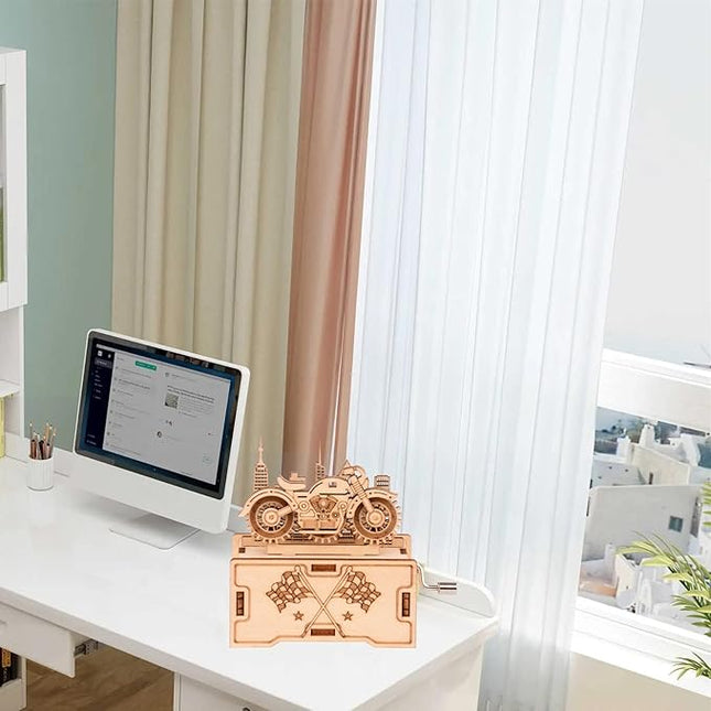 3D Wooden Puzzle Mechanical Model Car Kits Toys for Boys and Girls Assembly Music Model Brain Teaser for Adults and Kids