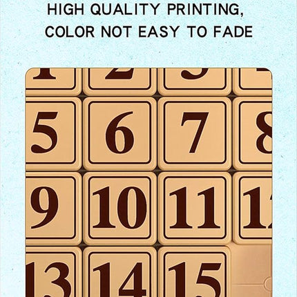 LiangCuber QY Toys Klotski Puzzle ABS Puzzle Magnetic Sliding Block Fun Digital Puzzles Toys for Kids, Prefect Gift for Boys Girls (4x4 Klotski 15-Digit)