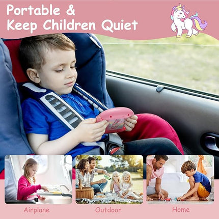 Rotating Puzzle for Kids 3 4 5 6 7 8 Year Old, 4 Puzzles in 1, Toddlers Travel, Car, Airplane, Road Trip Activities, Fine Motor Skills, Fidget, Gift for Boys & Girls Ages 3+ (Alicorn)