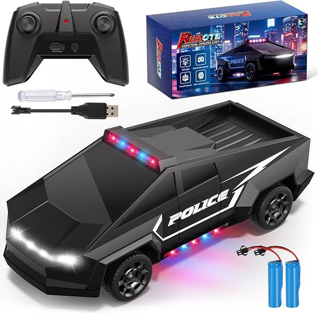 Remote Control Car, 1:22 RC Trucks Police Car Toy for Boys, RC Car with Light and Loadspace, 4WD Electric Vehicle Toys, Birthday Gifts for Boys/Girls Age 4 5 6 7 8 9 10-12+