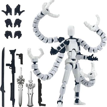 Already Assembled T13 Action Figure Accessories,Dummy 13 T13 Multi-Jointed Movable,for Collectors Desktop Decorations t-13 Movability 3D Printed Toys (White)