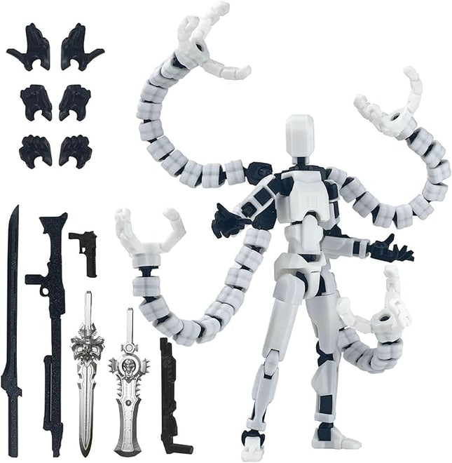 Already Assembled T13 Action Figure Accessories,Dummy 13 T13 Multi-Jointed Movable,for Collectors Desktop Decorations t-13 Movability 3D Printed Toys (White)