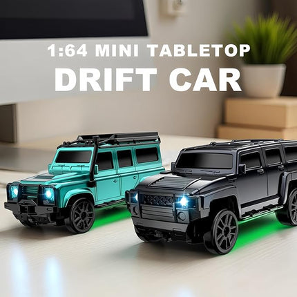 1:64 Scale Off-Road RC Drift Muscle Truck, Proportional Steering & 4WD Rig– 2.4GHz Gun Remote Car, Type-C Fast Charge SUV, Multi-Terrain Drift Tires – Learn Advanced Skills Obsidian Commander