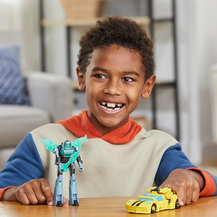 Transformers EarthSpark Cyber-Combiner Bumblebee and Mo Malto Robot Action Figures, Interactive Toys for Boys and Girls Ages 6 and Up